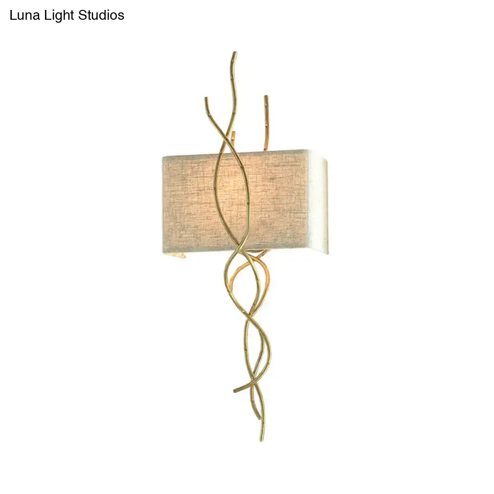 Gold Silver Branch Sconce by Decorbites, twisted metal vines on a rectangular wall mount on Tampa Home & Garden Store