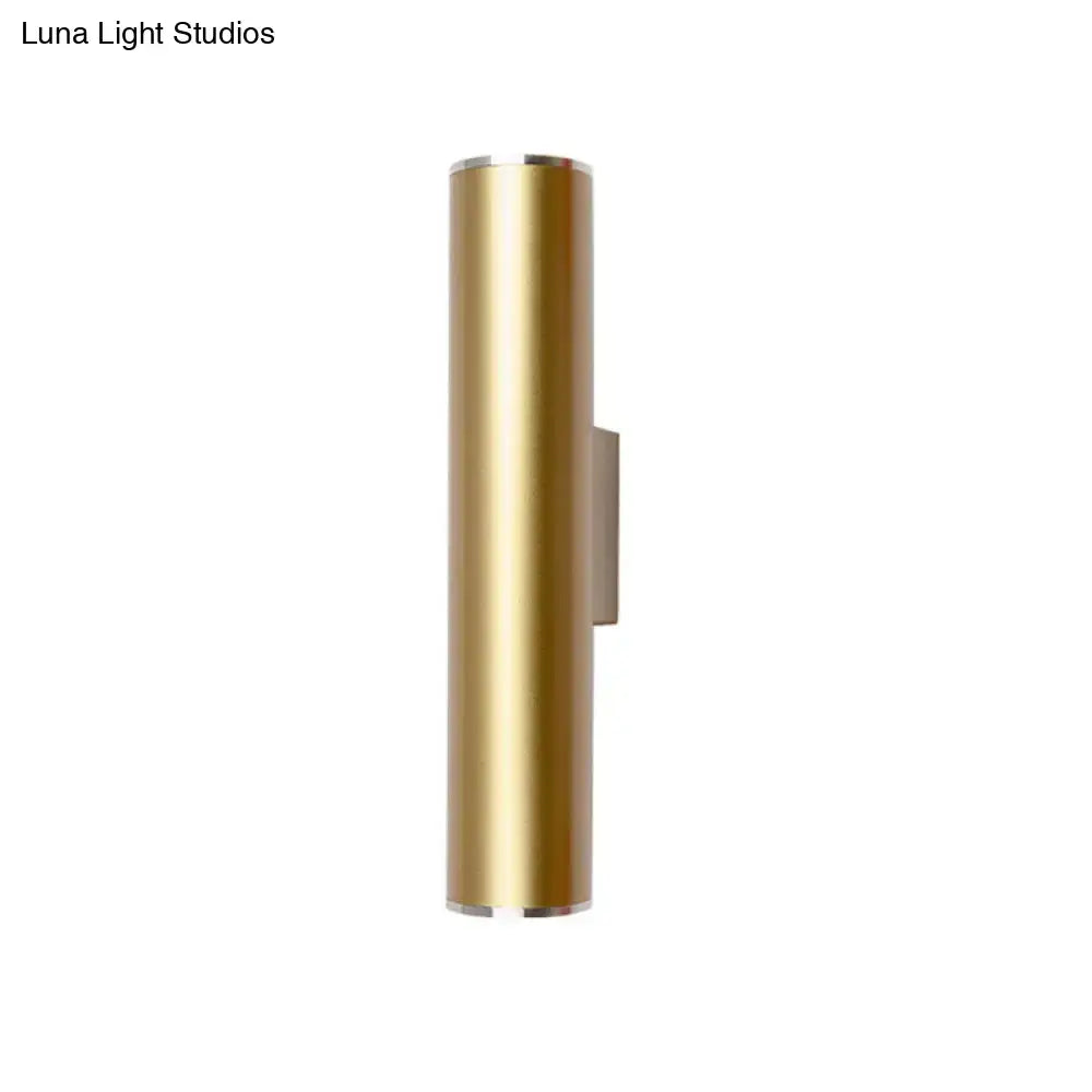 Gold Tube 19-Inch Wall Sconce by Decorbites; cylindrical brass wall lamp with backplate on Tampa Home & Garden Store