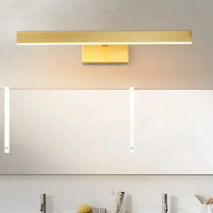 Modern gold slim rectangle vanity lighting bathroom wall light, horizontal bar on Tampa Home & Garden Store