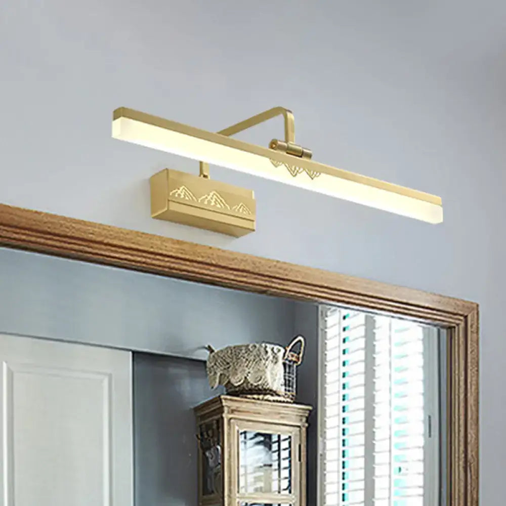 Brass swing arm sconce by Decorbites with long brass bar wall mount on Tampa Home & Garden Store