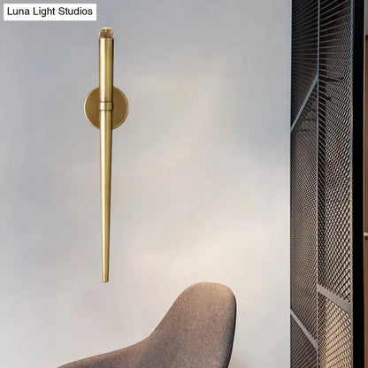 Modern gold tapered crystal LED wall lamp by Decorbites for living room lighting on Tampa Home & Garden Store