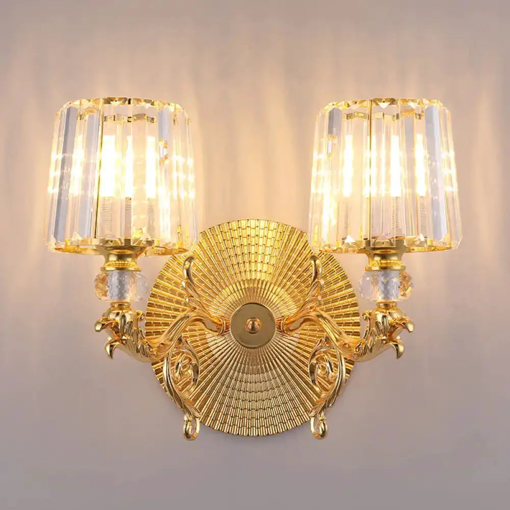 Decorbites gold crystal dragon wall sconce with dual tapered shade lights on Tampa Home & Garden Store