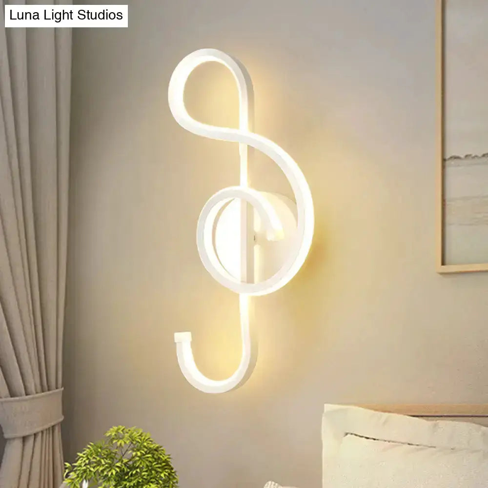 Treble Clef Wall Lamp Gold Led Sconce for Bedroom
