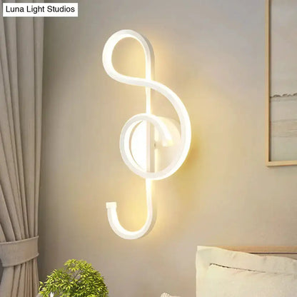 Treble Clef Wall Lamp Gold Led Sconce for Bedroom