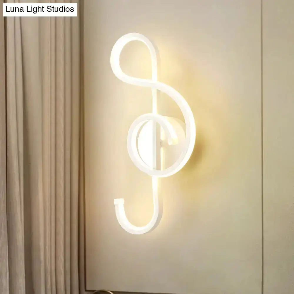Treble Clef Wall Lamp Gold Led Sconce for Bedroom