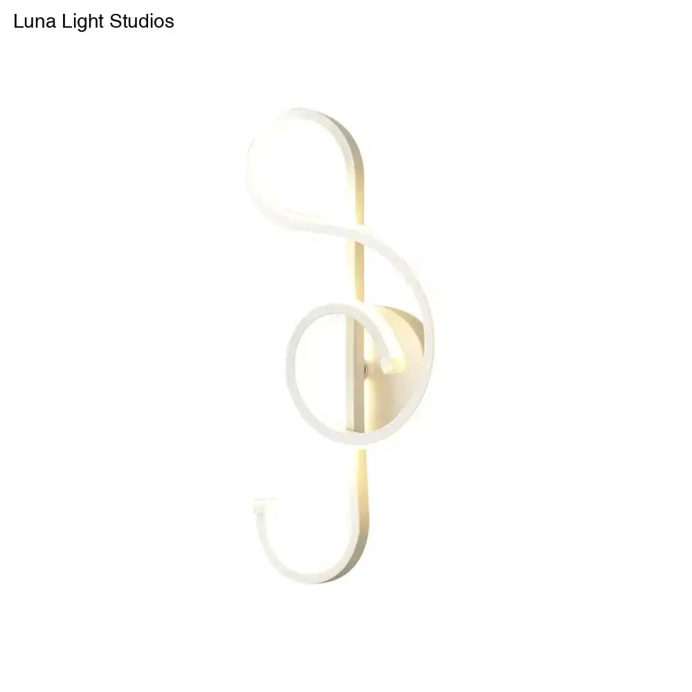Treble Clef Wall Lamp Gold Led Sconce for Bedroom