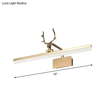 Gold Tubular Antler LED Vanity Light Fixture