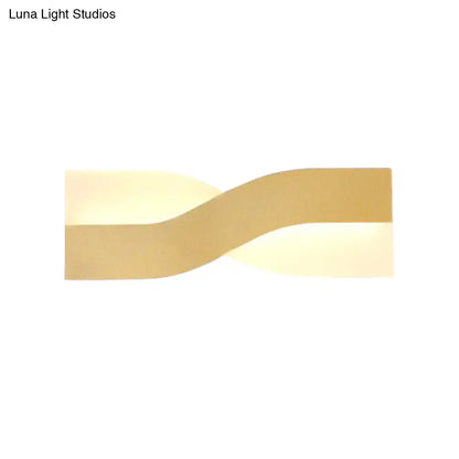 Gold twisted LED wall lamp in acrylic design by Decorbites on Tampa Home & Garden Store
