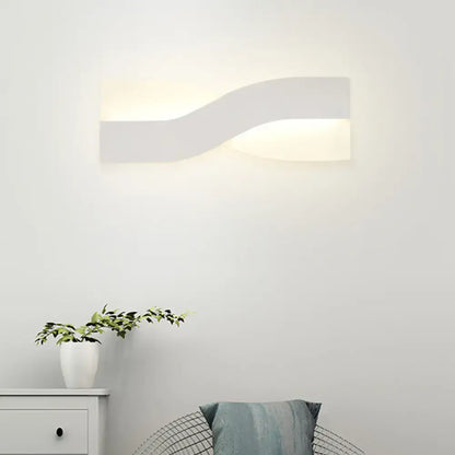 White twisted LED wall lamp with acrylic design, wall-mounted fixture on Tampa Home & Garden Store