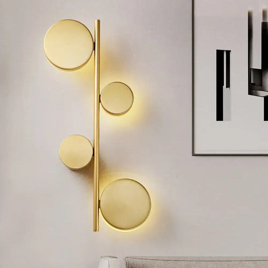 Vertical Linear Sconce Light: Black/Gold Finish, Post-Modern Design with 3 LED Metal Wall Lamp Heads - Tampa Home & Garden Store