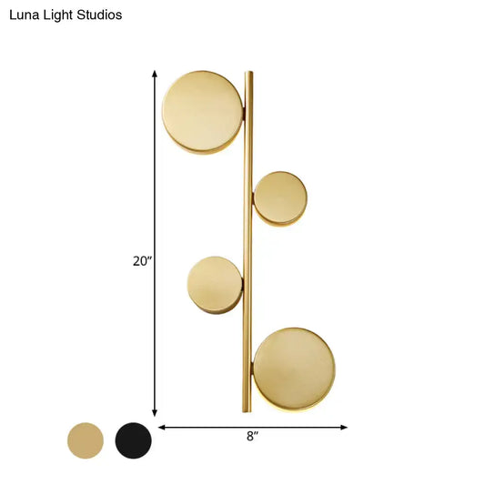 Vertical Linear Sconce Light: Black/Gold Finish, Post-Modern Design with 3 LED Metal Wall Lamp Heads - Tampa Home & Garden Store