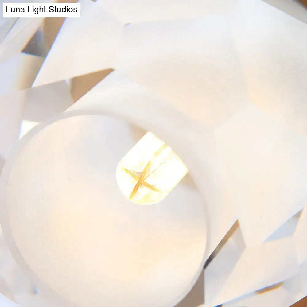 Gold faceted globe lamp with crystal-like finish for home decor on Tampa Home & Garden Store