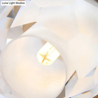 Gold faceted globe lamp with crystal-like finish for home decor on Tampa Home & Garden Store