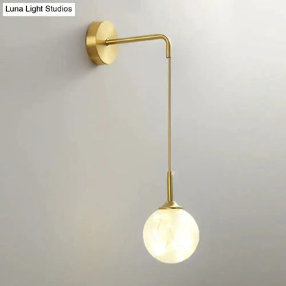 Modern Gold Wall Lamp with Frosted Glass Shade