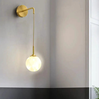 Modern Gold Wall Lamp with Frosted Glass Shade