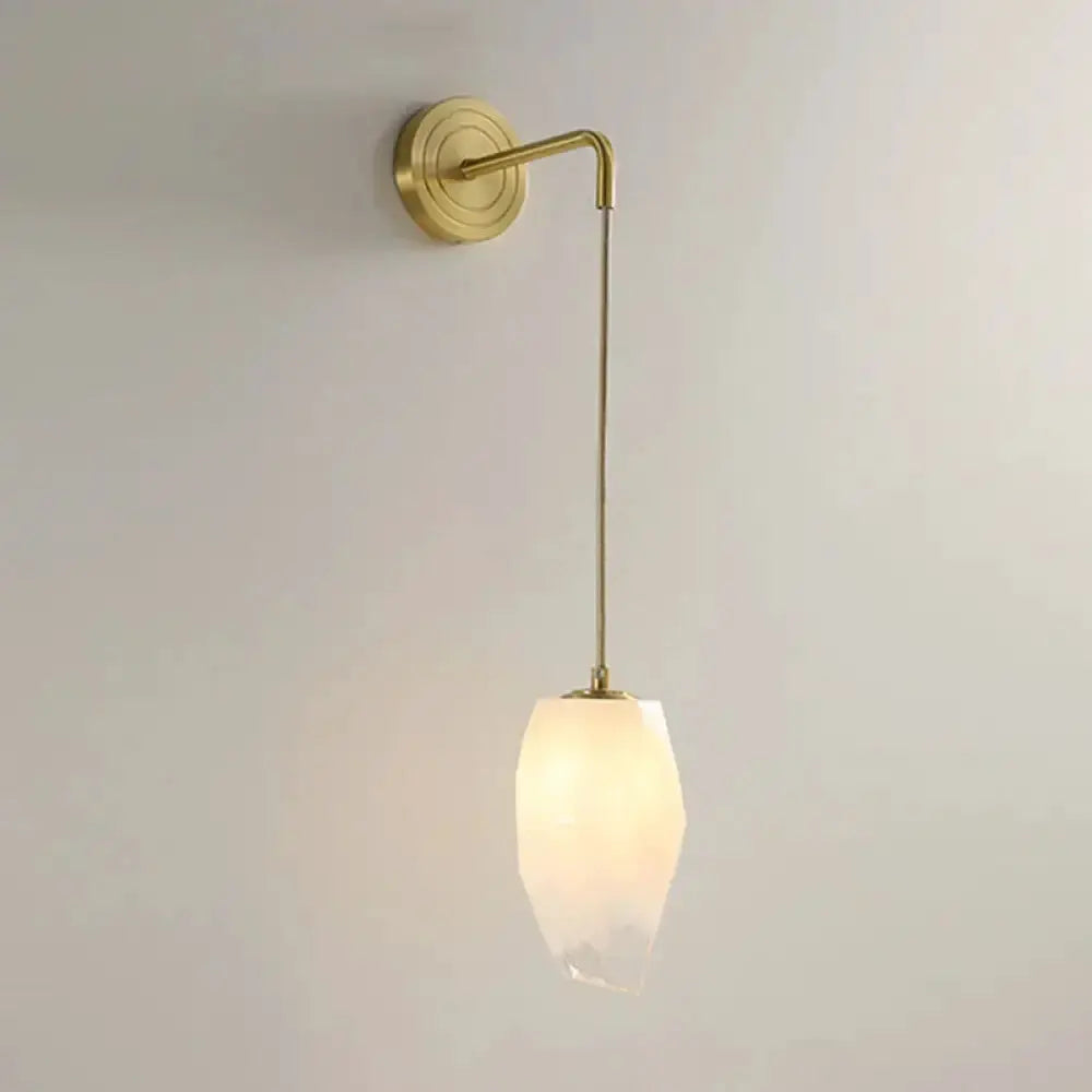 Modern Gold Wall Lamp with Frosted Glass Shade