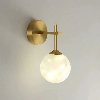 Modern Gold Wall Lamp with Frosted Glass Shade