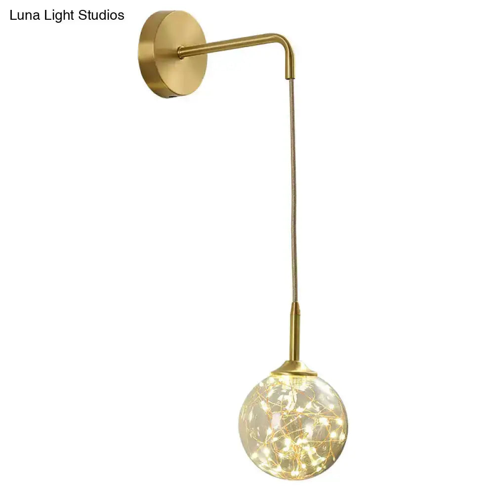 Modern Gold Wall Lamp with Frosted Glass Shade