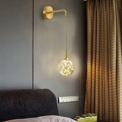 Modern Gold Wall Lamp with Frosted Glass Shade