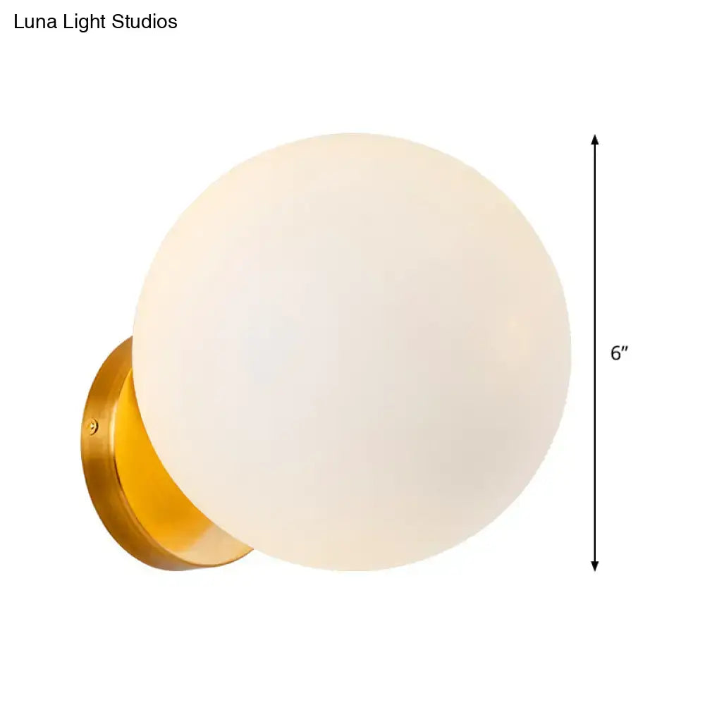 Gold opal glass lamp wall sconce with brass mount, 6-inch diameter Decorbites on Tampa Home & Garden Store