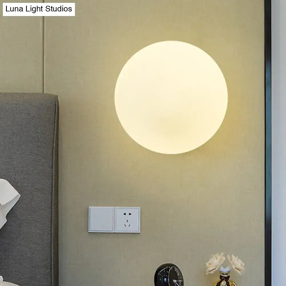 Gold Opal Glass Lamp by Decorbites, round white glow globe on wall on Tampa Home & Garden Store