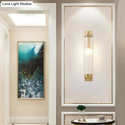 Modern Gold Wall Light Fixture with Frosted Glass