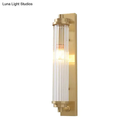 Modern Gold Wall Light Fixture with Frosted Glass