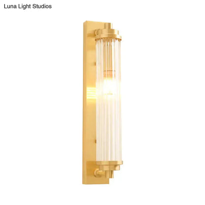 Modern Gold Wall Light Fixture with Frosted Glass