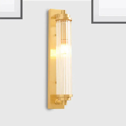 Modern Gold Wall Light Fixture with Frosted Glass