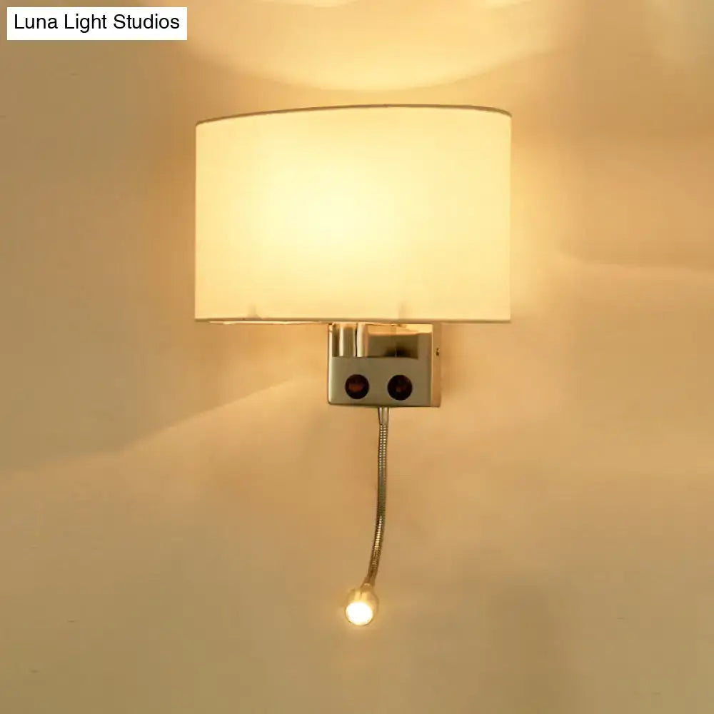 Gold Fabric Champagne-Chrome Wall Sconce by Decorbites with champagne shade and chrome finish on Tampa Home & Garden Store