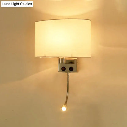 Gold Fabric Champagne-Chrome Wall Sconce by Decorbites with champagne shade and chrome finish on Tampa Home & Garden Store