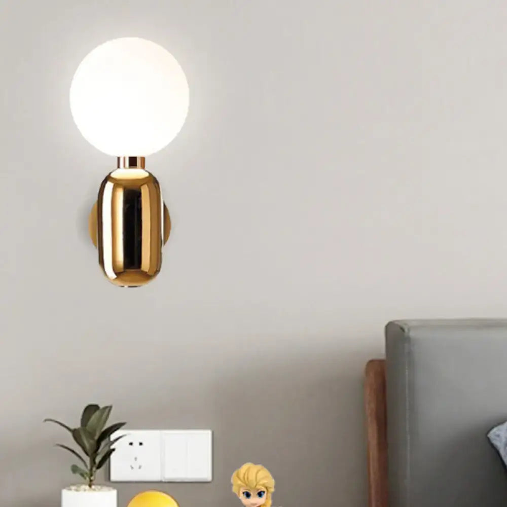 Gold glass globe sconce wall light Decorbites brass finish on Tampa Home & Garden Store