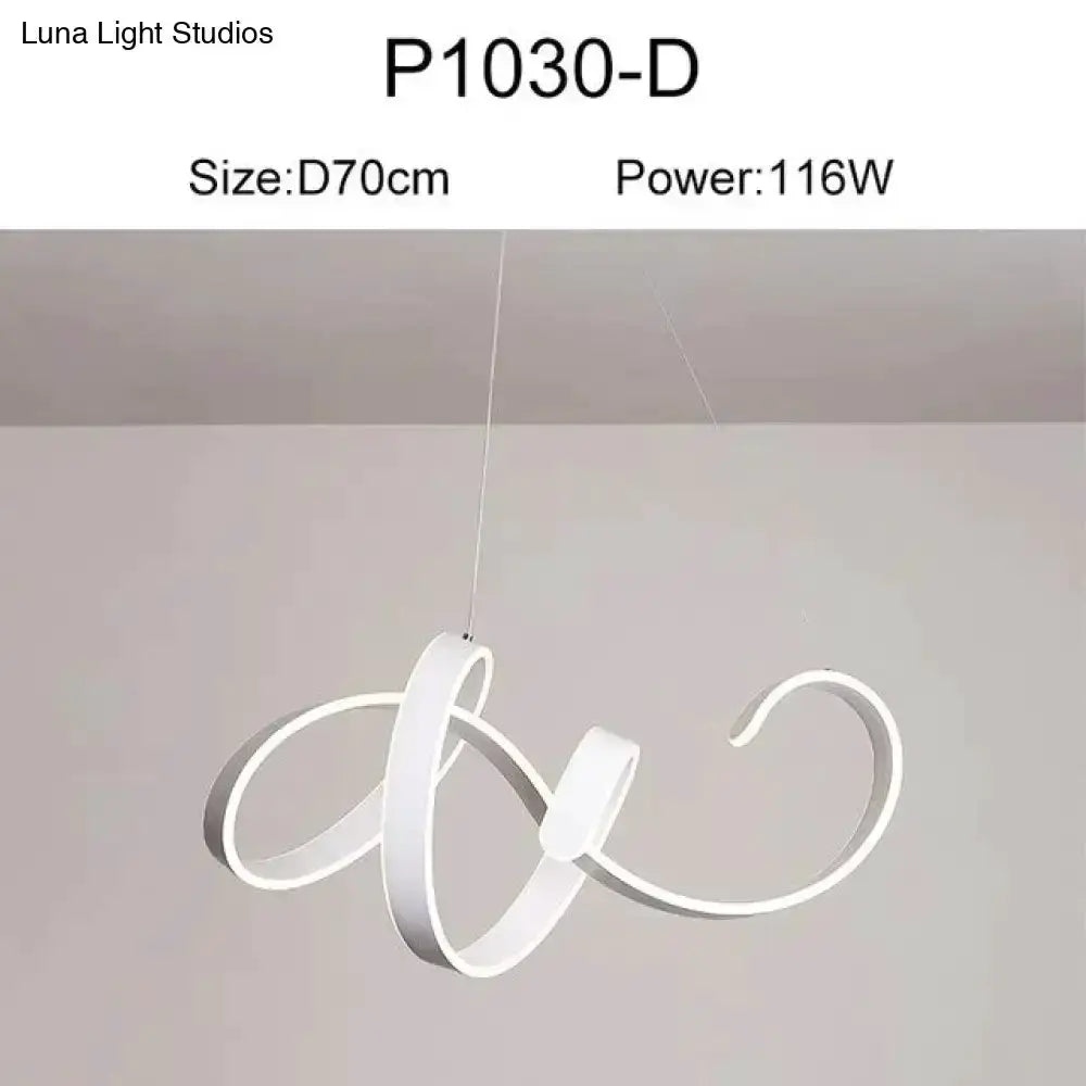 Pendant light modern gold and white LED loop design by Decorbites on Tampa Home & Garden Store