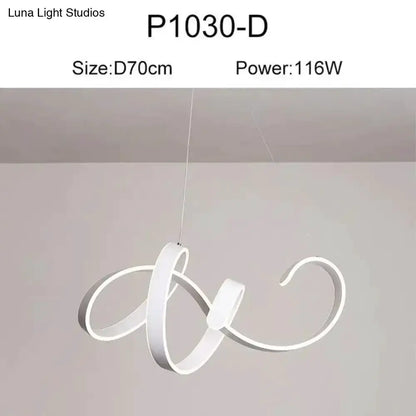 Pendant light modern gold and white LED loop design by Decorbites on Tampa Home & Garden Store
