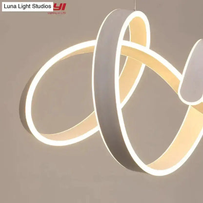 Pendant light Decorbites modern gold and white LED loop design for dining room on Tampa Home & Garden Store