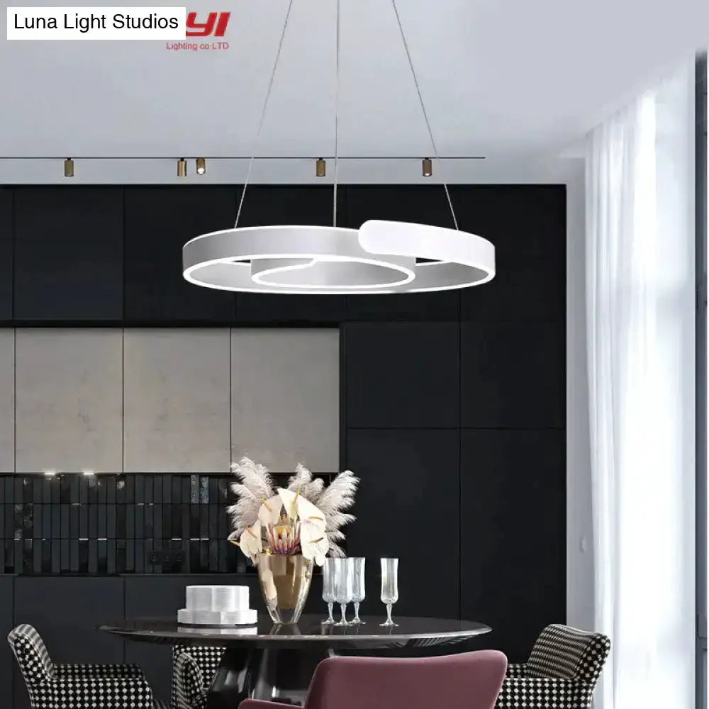 Pendant light: modern gold and white LED circular ring by Decorbites for dining room on Tampa Home & Garden Store
