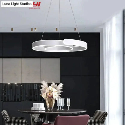 Pendant light: modern gold and white LED circular ring by Decorbites for dining room on Tampa Home & Garden Store