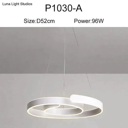 Pendant light Decorbites: modern gold and white LED ring for dining room on Tampa Home & Garden Store