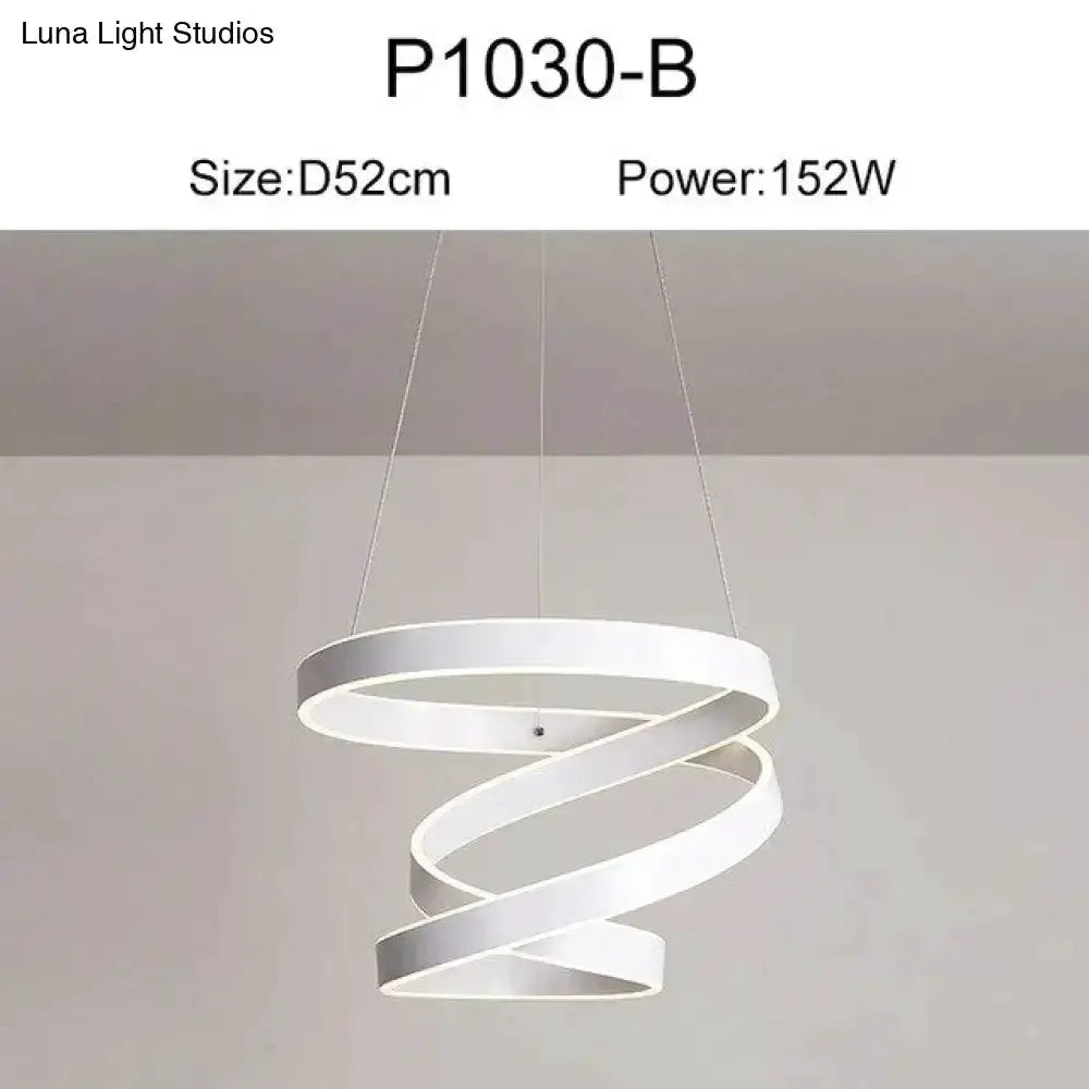 Pendant light Decorbites modern gold and white LED spiral pendant for dining room on Tampa Home & Garden Store