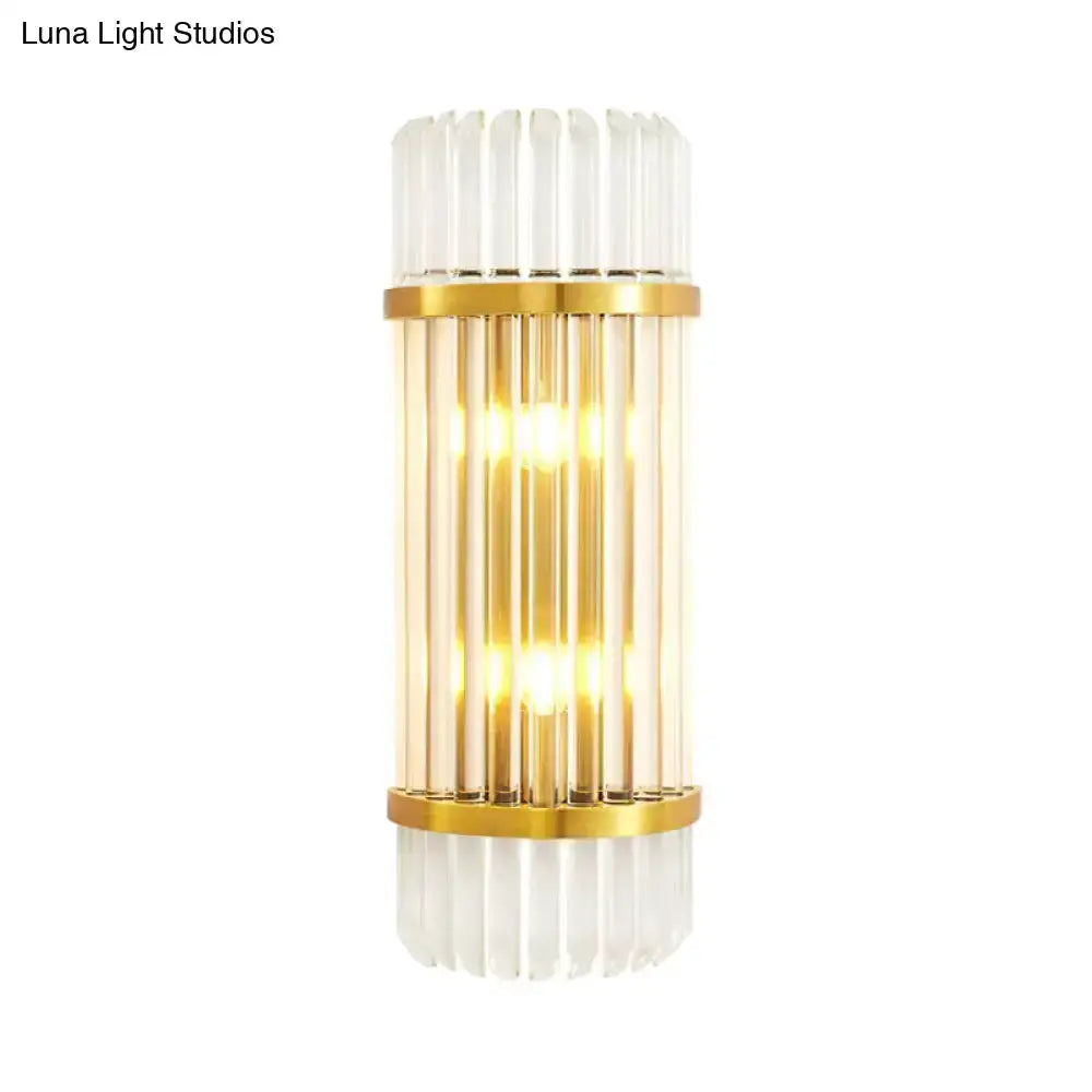 Modern Golden Crystal Shade Wall Sconce Bedroom