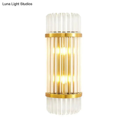 Modern Golden Crystal Shade Wall Sconce Bedroom