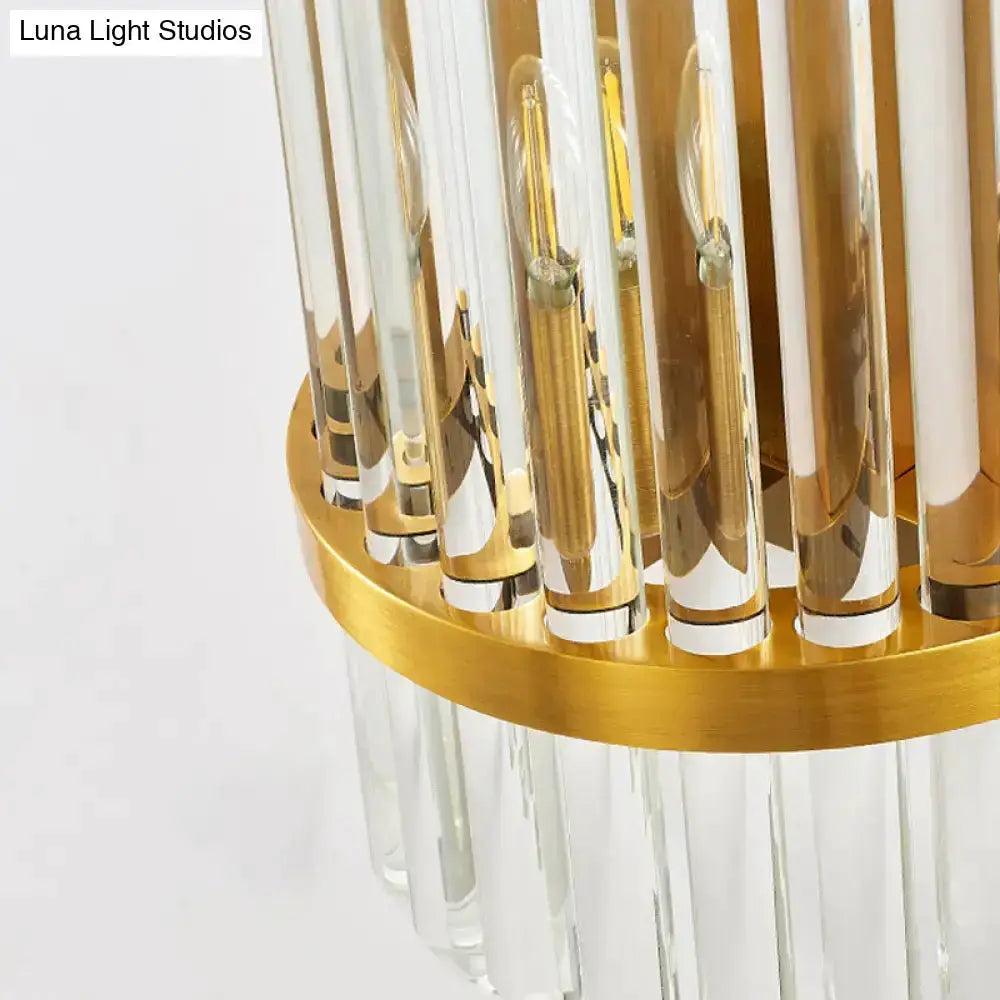 Modern Golden Crystal Shade Wall Sconce Bedroom