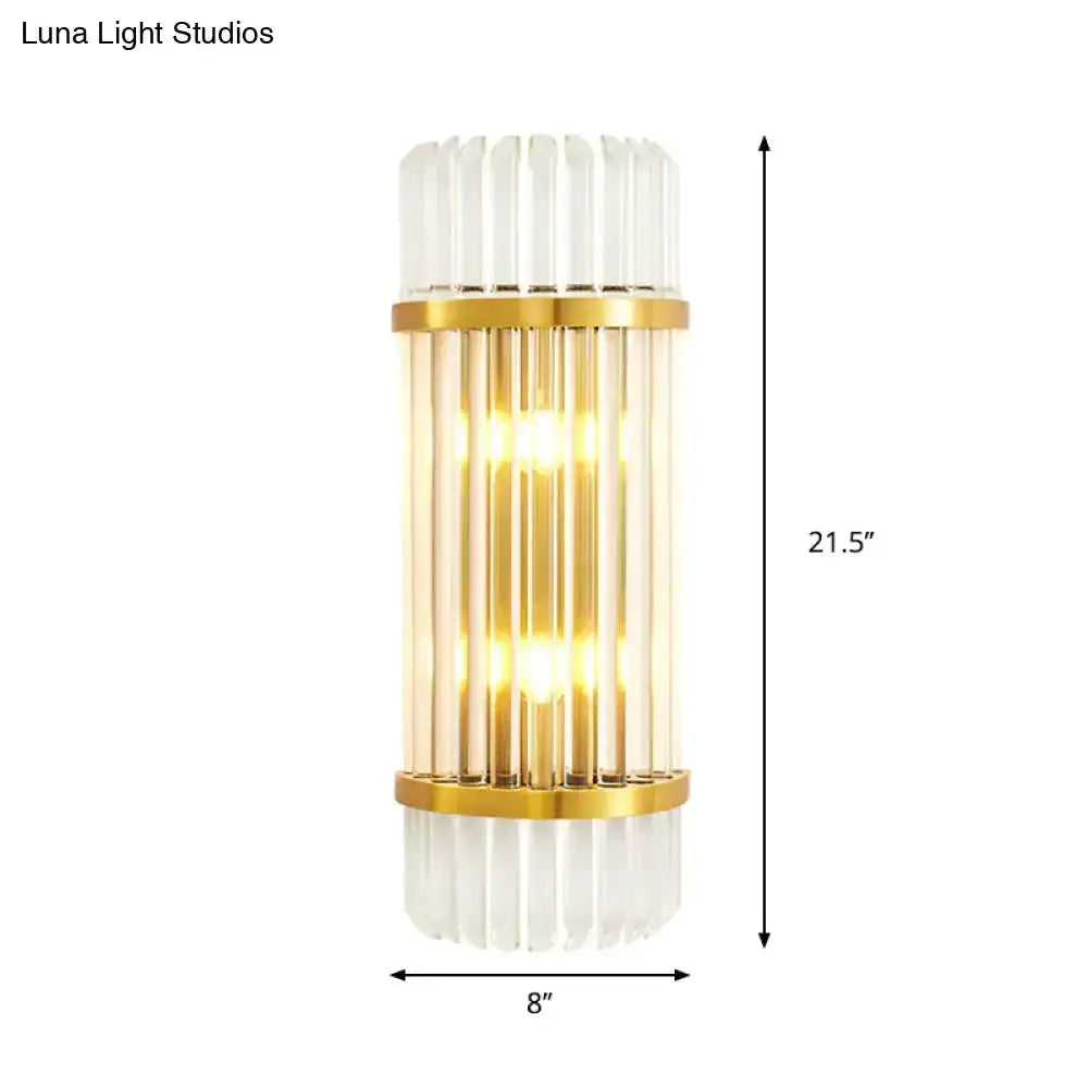 Modern Golden Crystal Shade Wall Sconce Bedroom