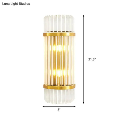 Modern Golden Crystal Shade Wall Sconce Bedroom