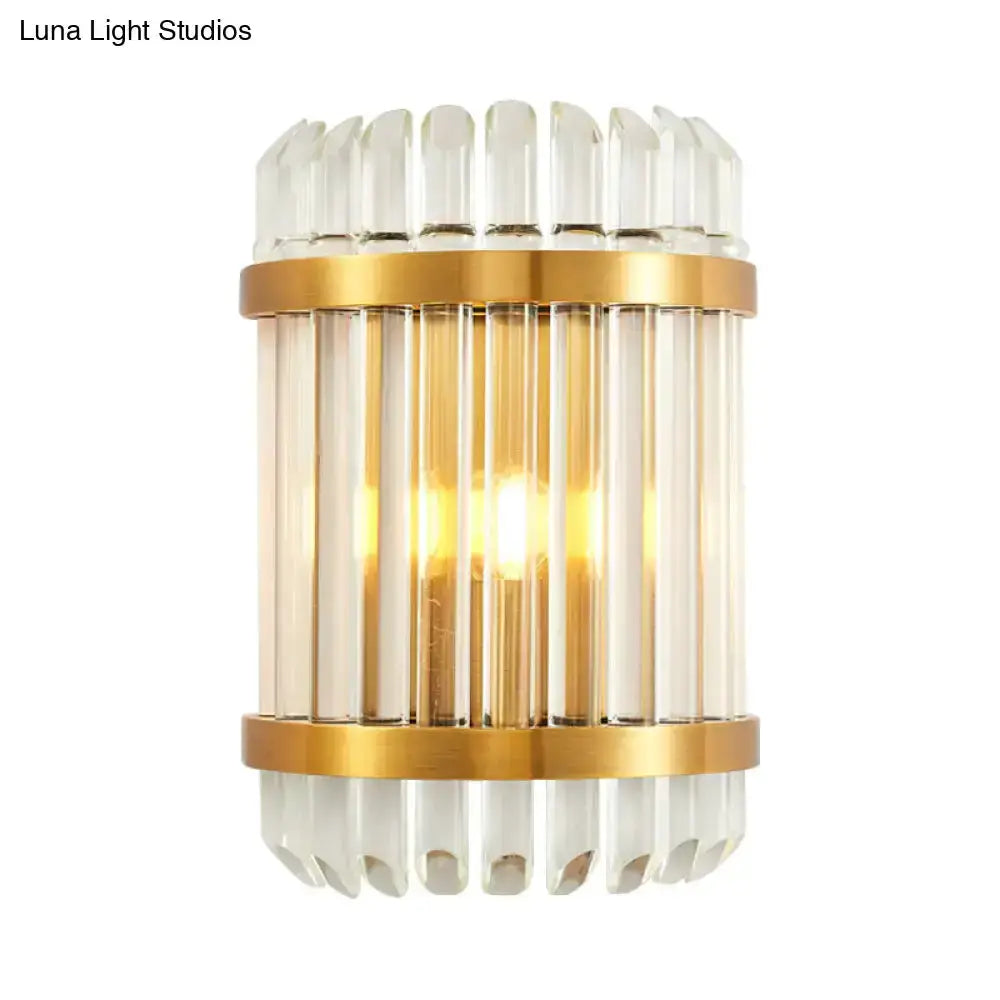 Modern Golden Crystal Shade Wall Sconce Bedroom