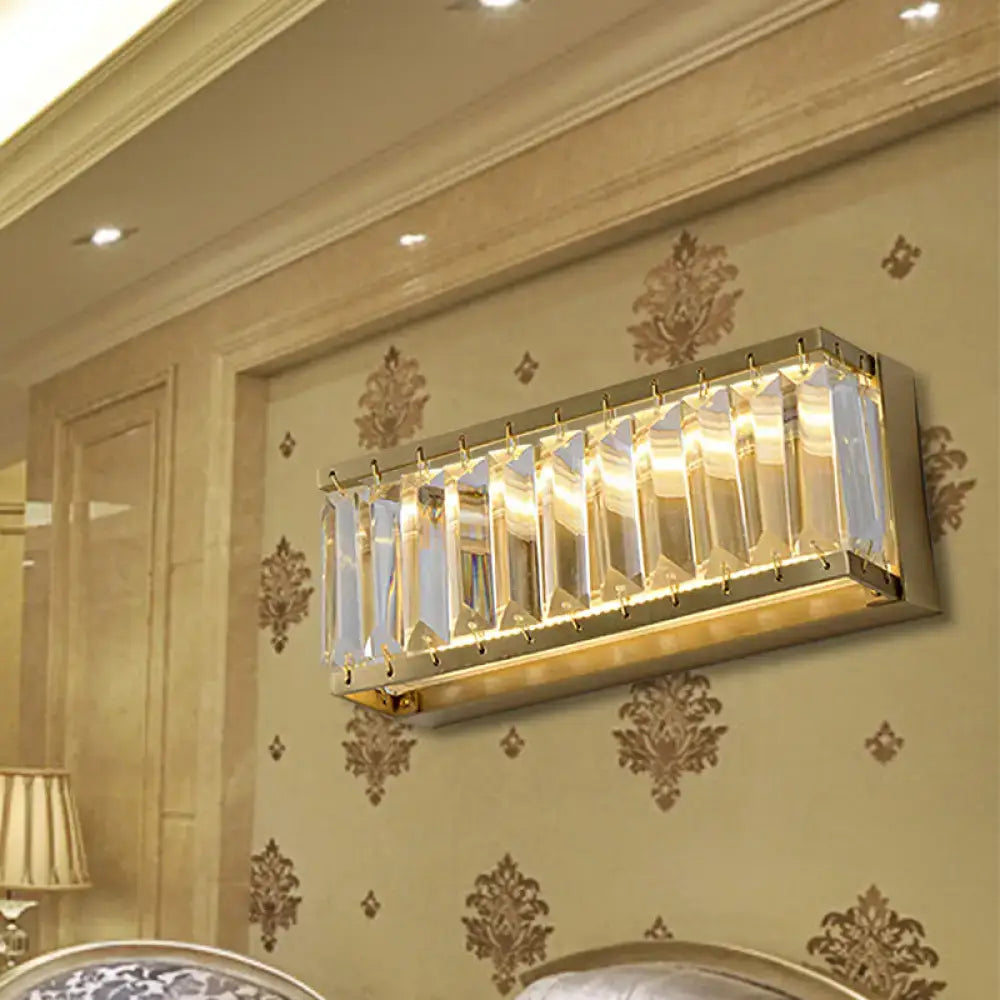 Gold faceted crystal wall sconce for hallway by Decorbites on Tampa Home & Garden Store
