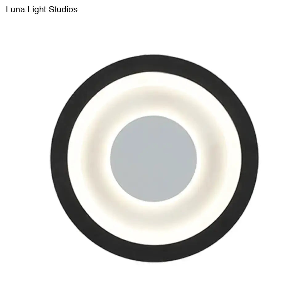 Modern Gray and Black LED Circle Sconce for Room