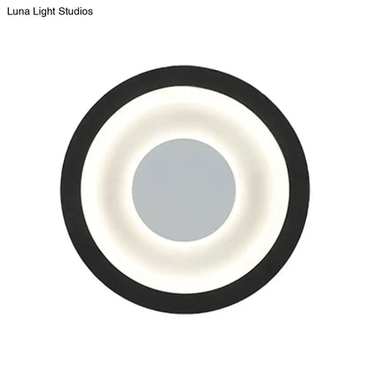 Modern Gray and Black LED Circle Sconce for Room