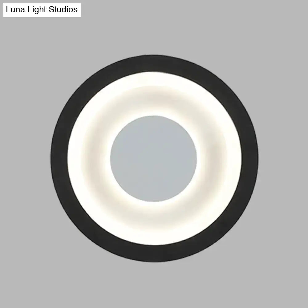 Modern Gray and Black LED Circle Sconce for Room
