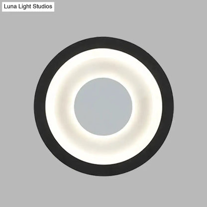 Modern Gray and Black LED Circle Sconce for Room